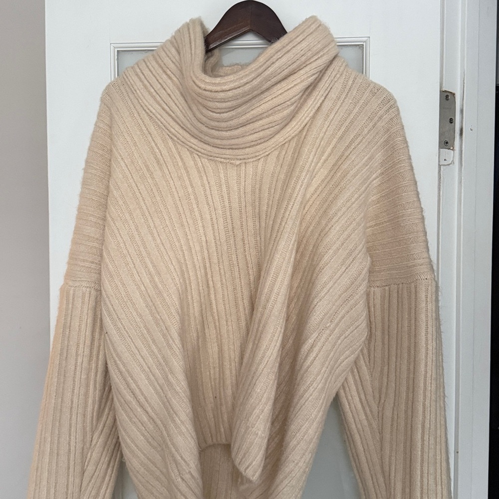 Cozy Cream Ribbed Turtleneck Sweater
